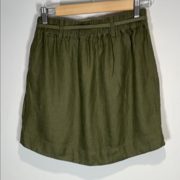LOFT Olive Green Mini Tie Front Cargo Skirt - Picture 4 of 6